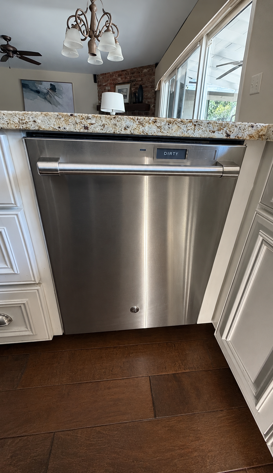 Stainless steel dishwasher ready for professional service