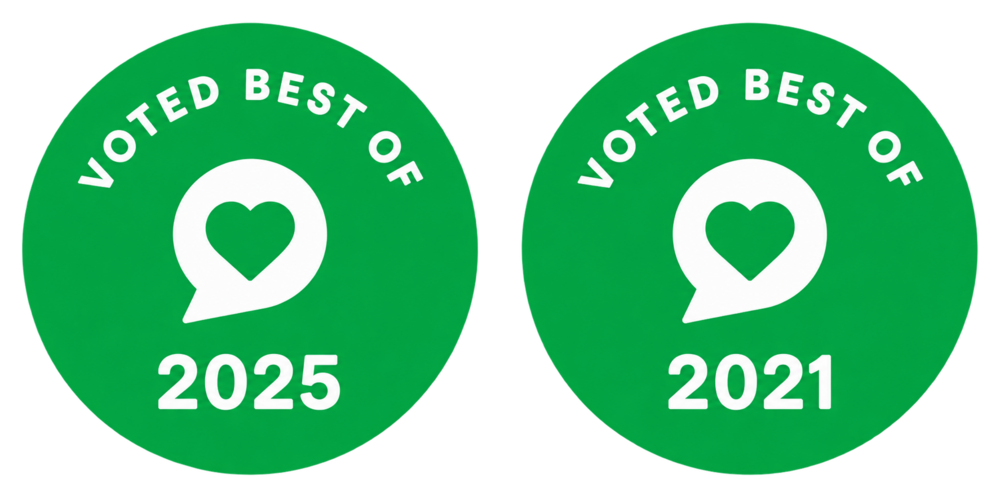 Voted Best Of Neighborhood Fave awards for 2025 and 2021