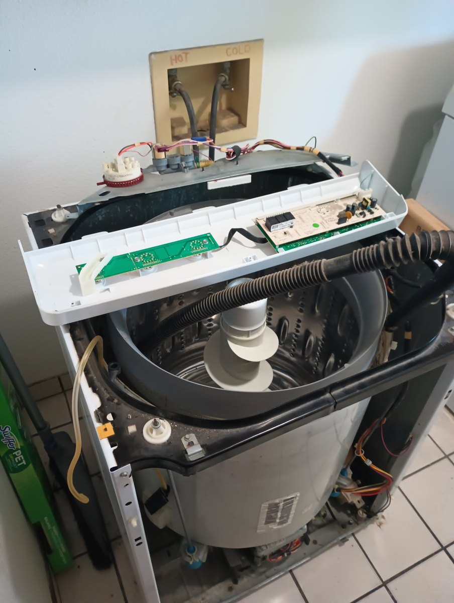 Appliance disassembled for repair